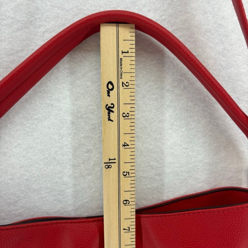 LaTique Red Studded Fringe Hobo Bag Vegan Leather Boho Western Festival Cowgirl - Picture 11 of 13